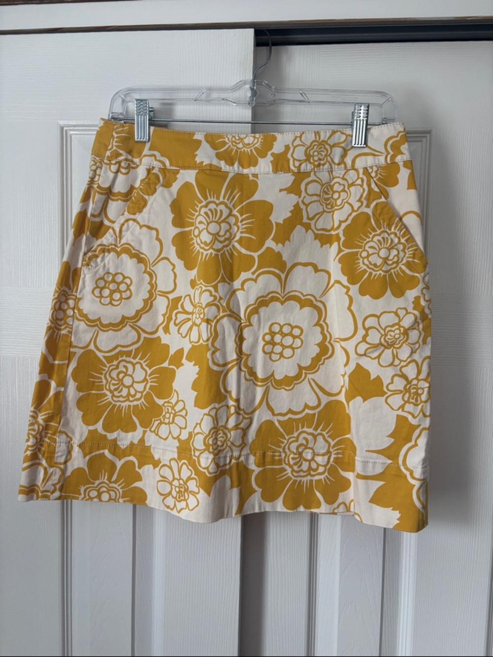 Boden Women’s Skirt Floral Yellow and White Size 8